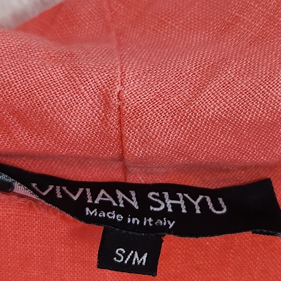 Vivian Shyu Dress Womens Medium Pink Linen Lagenlook Asymmetrical Modern Minimal - Picture 4 of 13